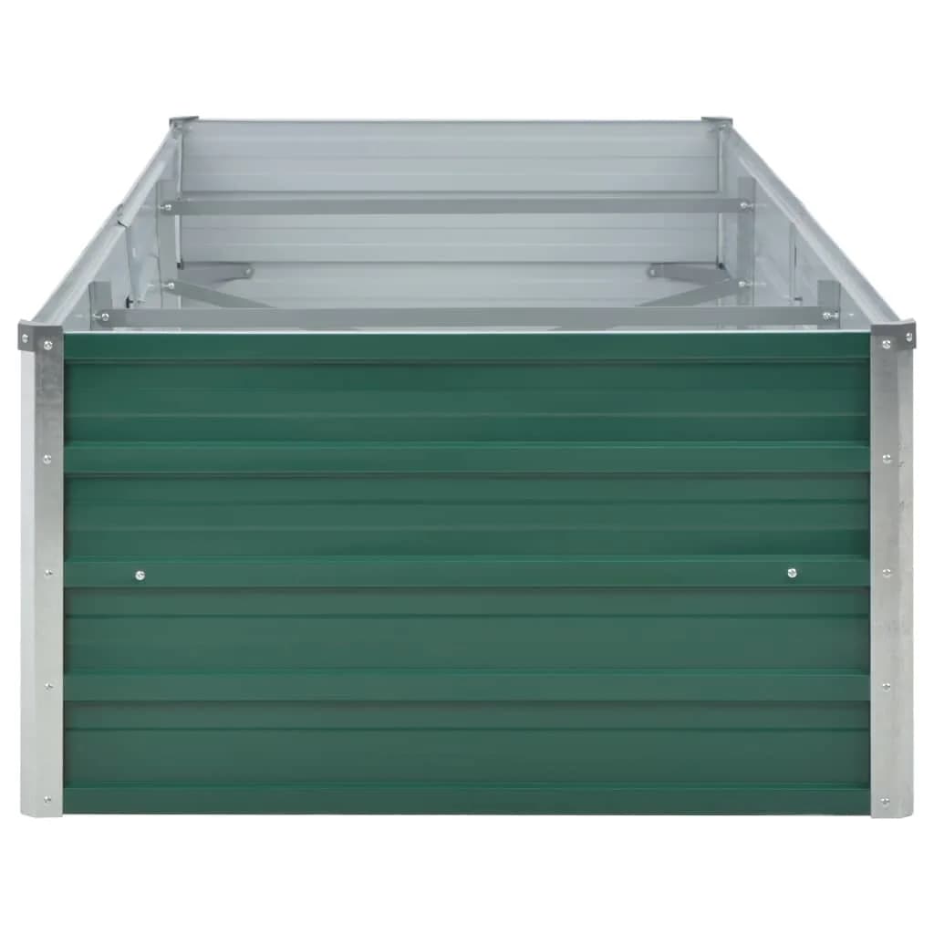 Vaso Rialzato Giardino in Acciaio Zincato 240x80x45 cm Verde