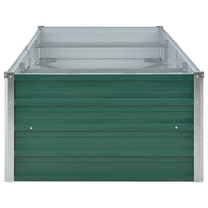 Vaso Rialzato Giardino in Acciaio Zincato 240x80x45 cm Verde