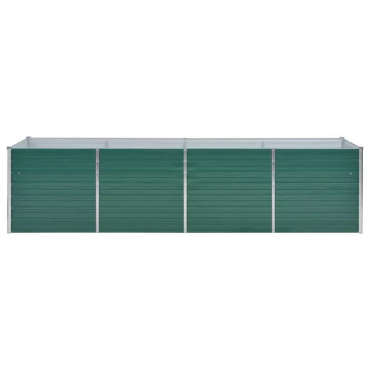 Vaso Rialzato Giardino in Acciaio Zincato 320x80x77 cm Verde