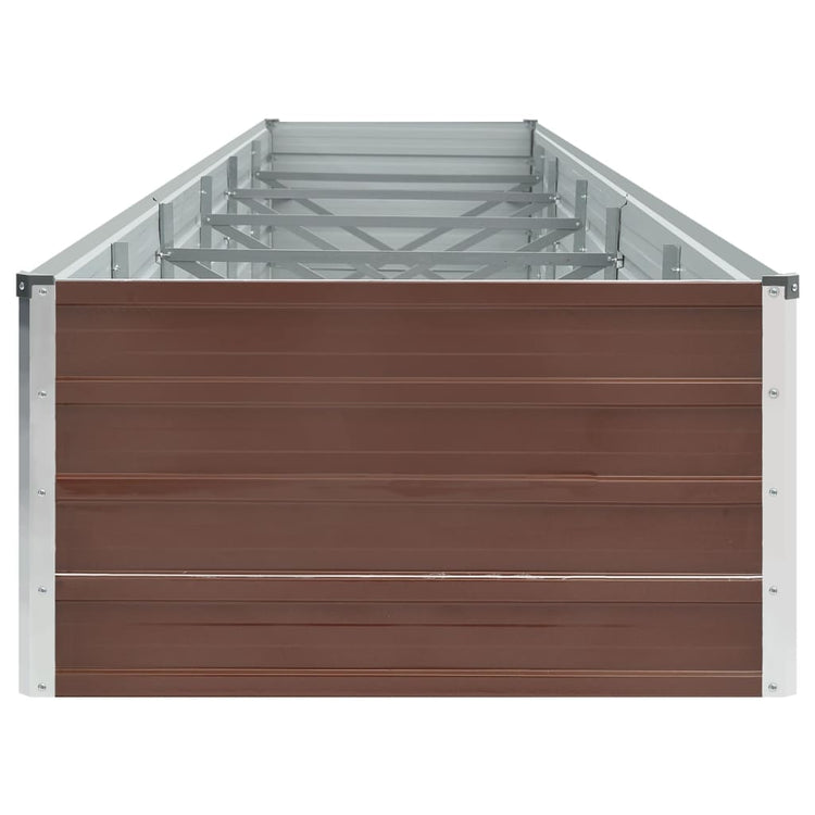 Vaso Rialzato Giardino in Acciaio Zincato 480x80x45 cm Marrone