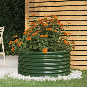 Vaso da Giardino Acciaio Verniciato a Polvere 80x80x36 cm Verde