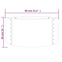 Vaso da Giardino Acciaio Verniciato a Polvere 80x80x36 cm Verde