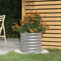 Vaso Giardino Acciaio Verniciato a Polvere 40x40x36 cm Argento