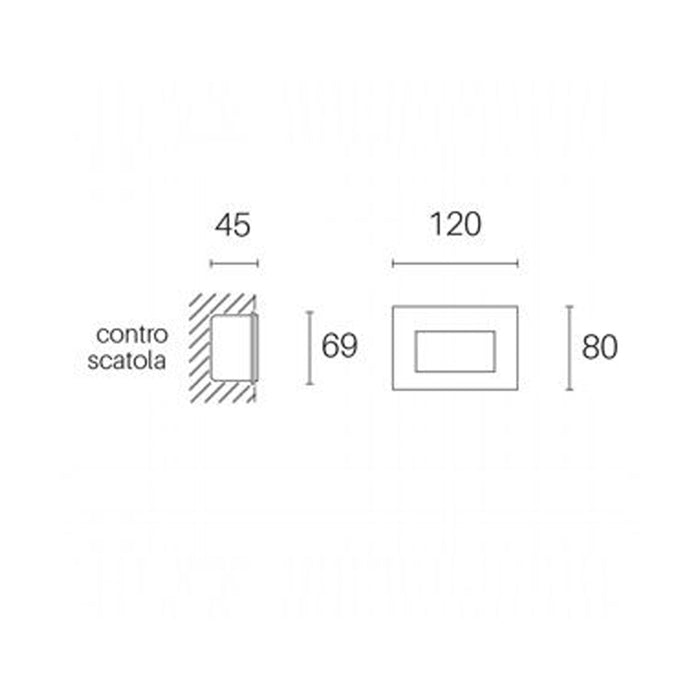 Segnapasso Liscio Da Esterno Moderno Spina Alluminio E Vetro Bianco Led 3W 4000K