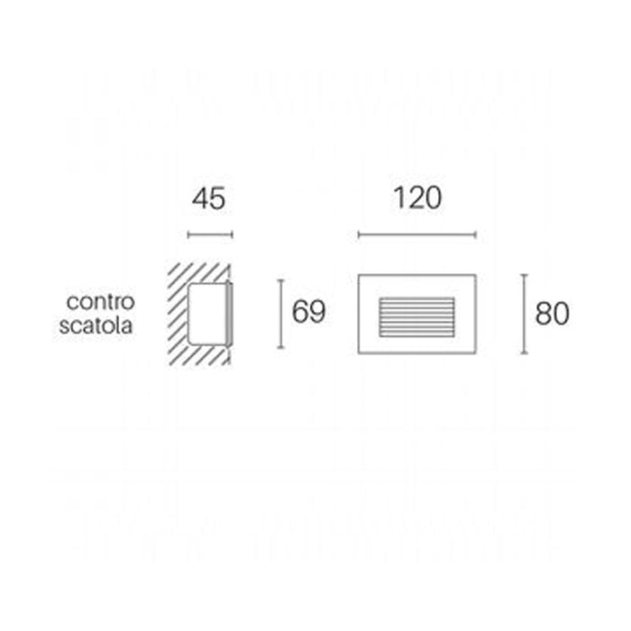 Segnapasso Dente Da Esterno Moderno Spina Alluminio E Vetro Bianco Led 3W 4000K