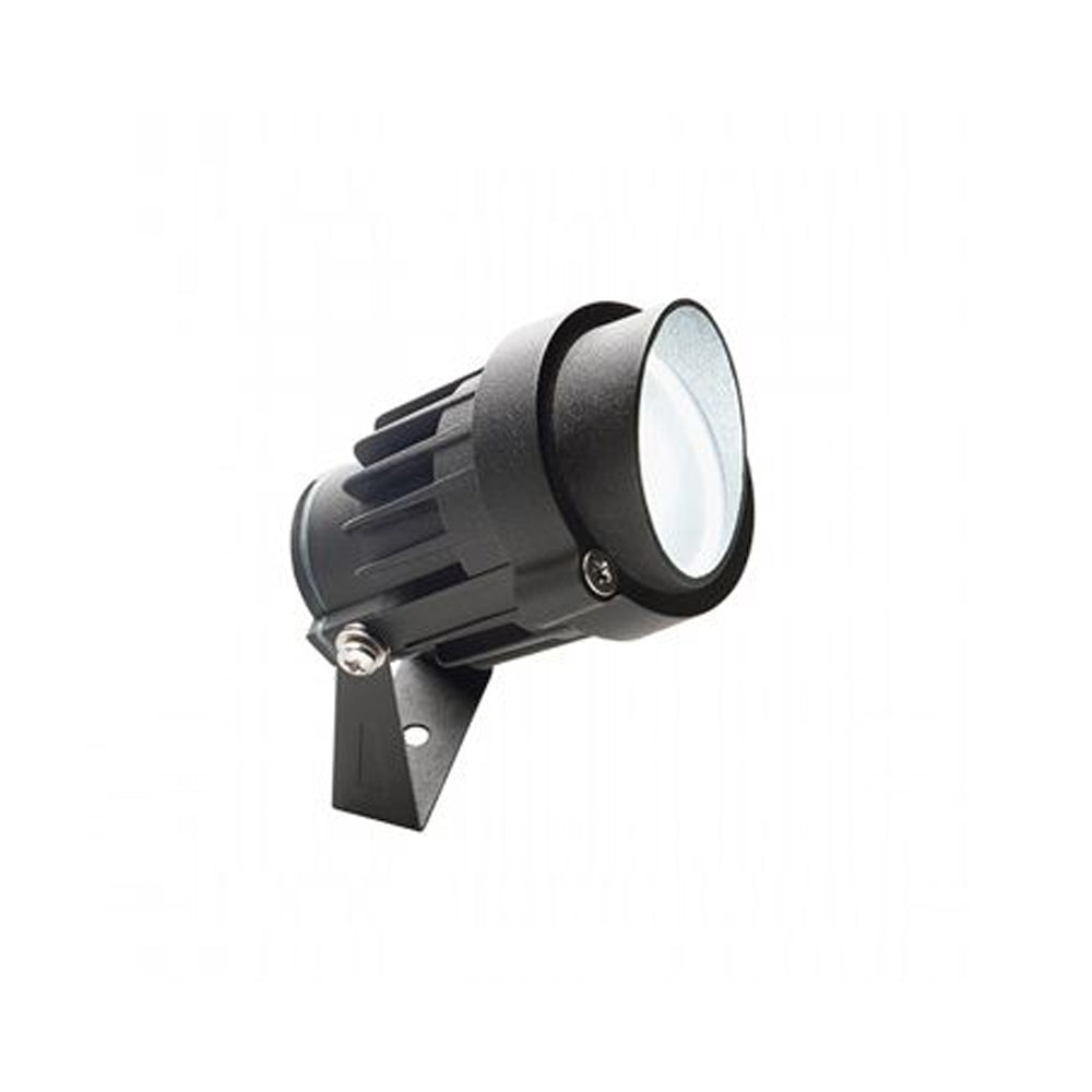 Faretto Orientabile Da Esterno Moderno Fox Alluminio E Vetro Nero Led 6W 4000K