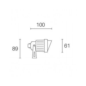 Faretto Orientabile Da Esterno Moderno Fox Alluminio E Vetro Nero Led 6W 4000K