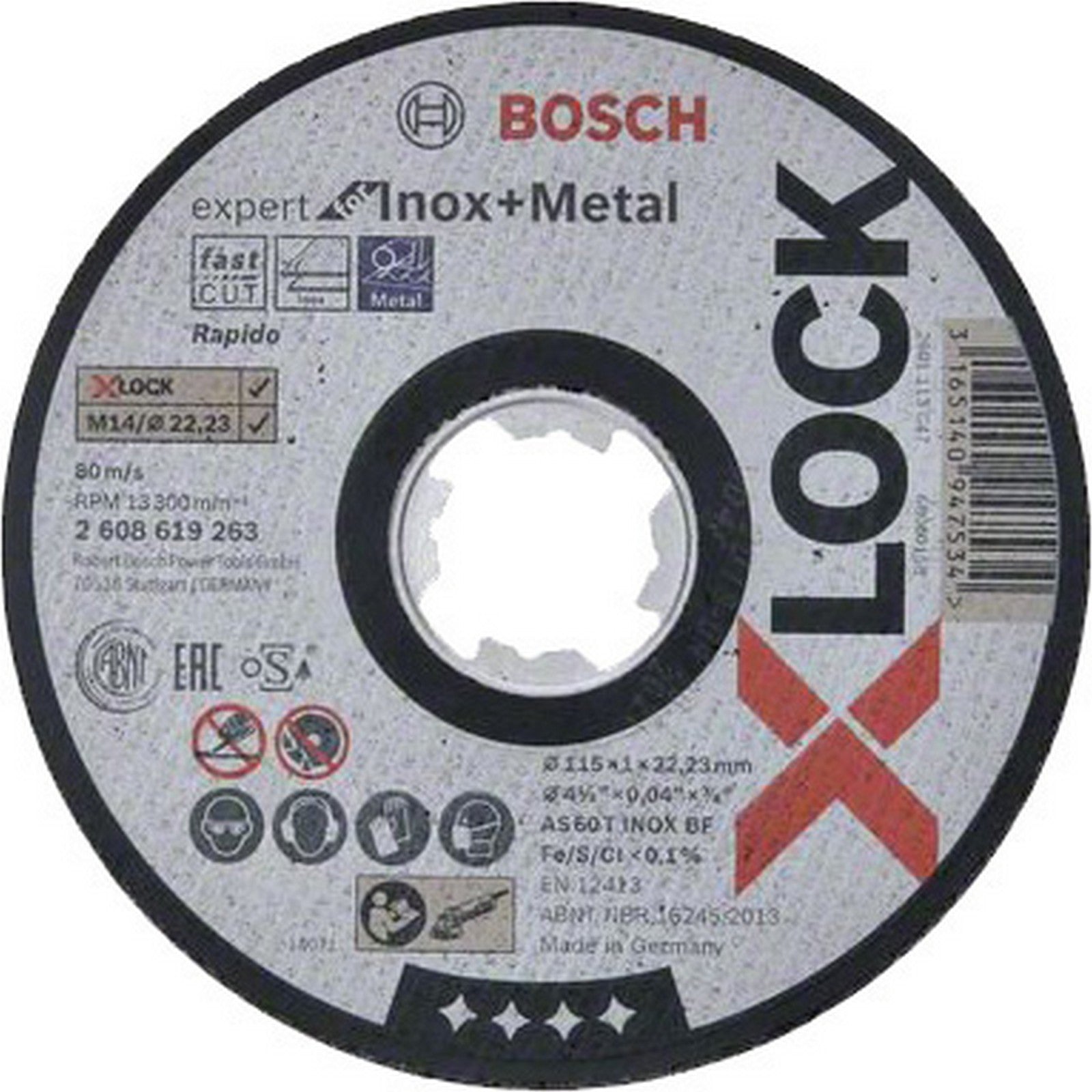 Bosch-B Disco Per Inox X-Lockmm.115X1,0