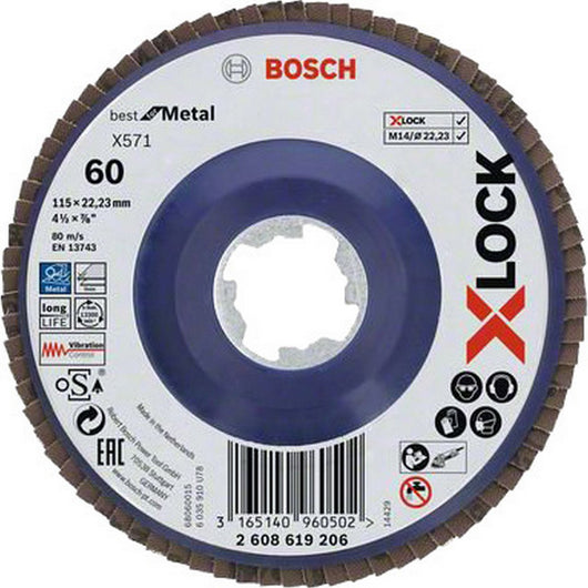 10Pz Bosch-B Disco Lamellare X-Lockgr.60 Mm.115