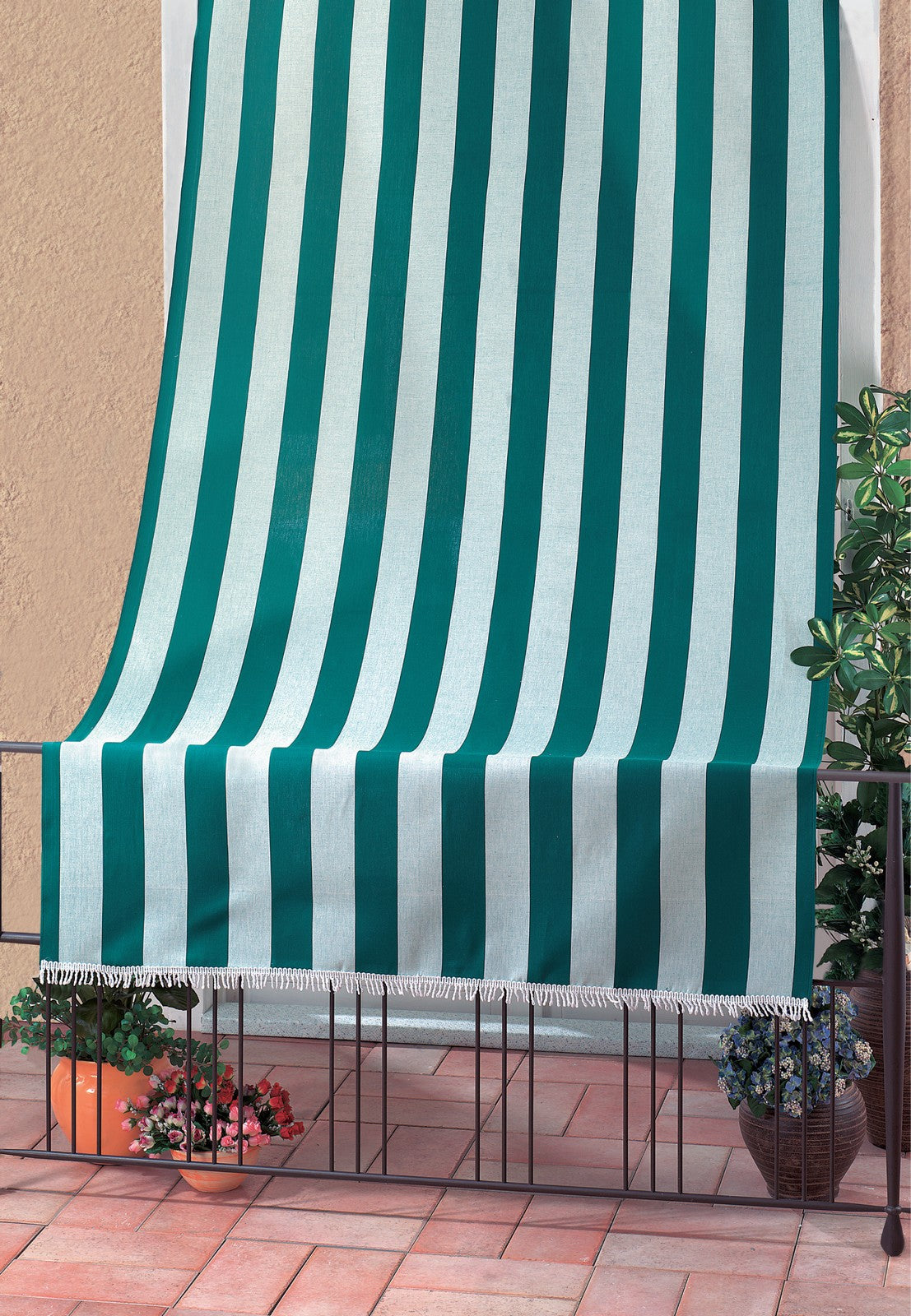 tenda da sole mod. rio cm.140x300 bianco/verde 99392