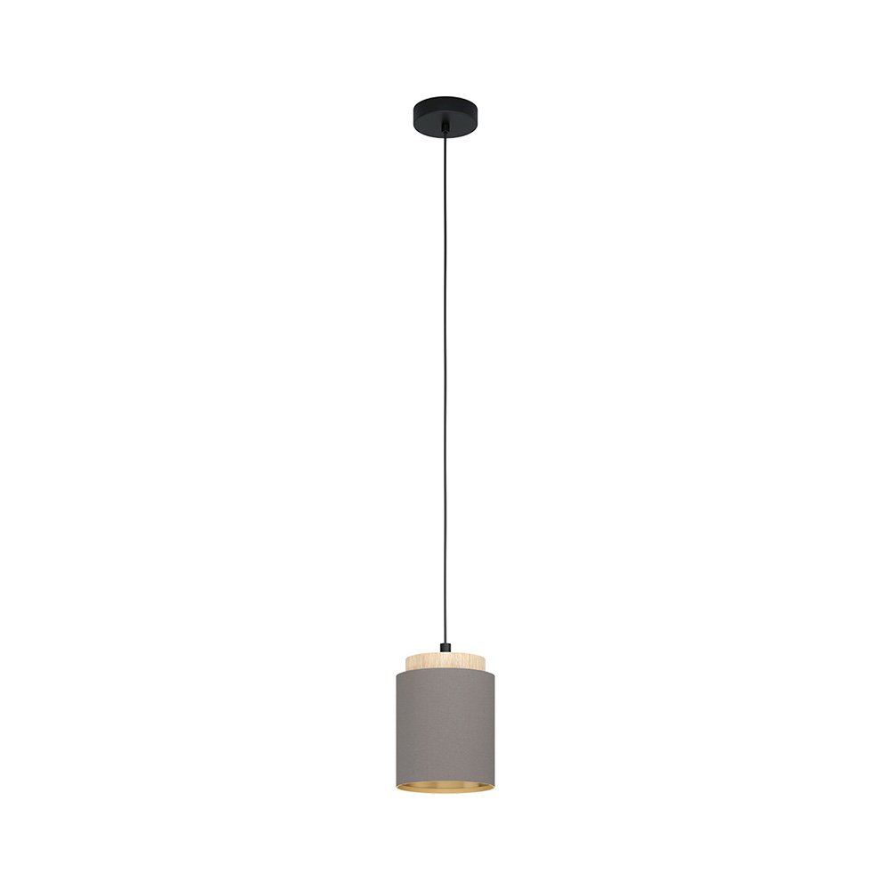 Lampadario Industrial Albariza 1 Luce Metallo Nero E Marrone