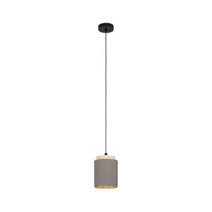 Lampadario Industrial Albariza 1 Luce Metallo Nero E Marrone