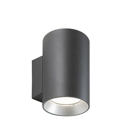 Show - Applique Cilindrico Da Parete A Led 10W A Luce Singola Fredda Colore Grigio