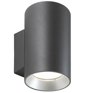 Show - Applique Cilindrico Da Parete A Led 20W A Luce Singola Fredda Colore Grigio