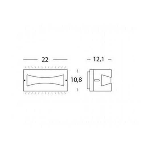 Applique Da Esterno Moderna Tibet Alluminio E Termoplastica Bianco Led 10W 4000K