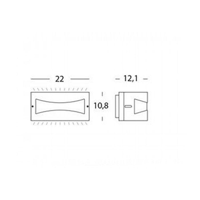 Applique Da Esterno Moderna Tibet Alluminio E Termoplastica Caffè Led 10W 4000K