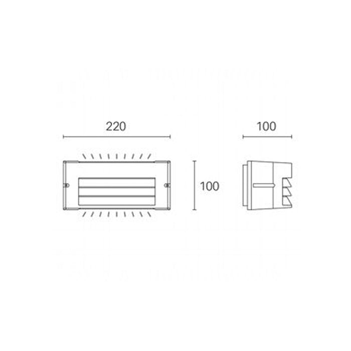 Applique Da Esterno Moderna Kobe Alluminio E Termoplastica Bianco Led 10W 4000K