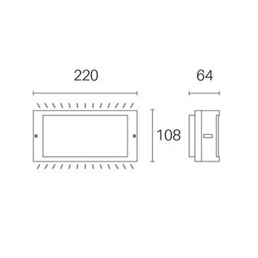 Applique Esterno Moderna Screen Alluminio E Termoplastica Grigio Led 10W 4000K