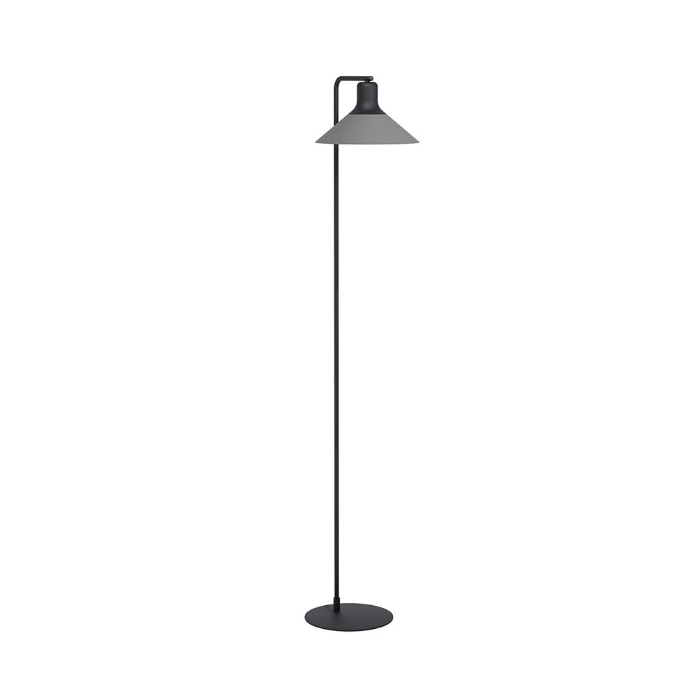 Piantana Industrial Abreosa 1 Luce Metallo Nero E Grigio