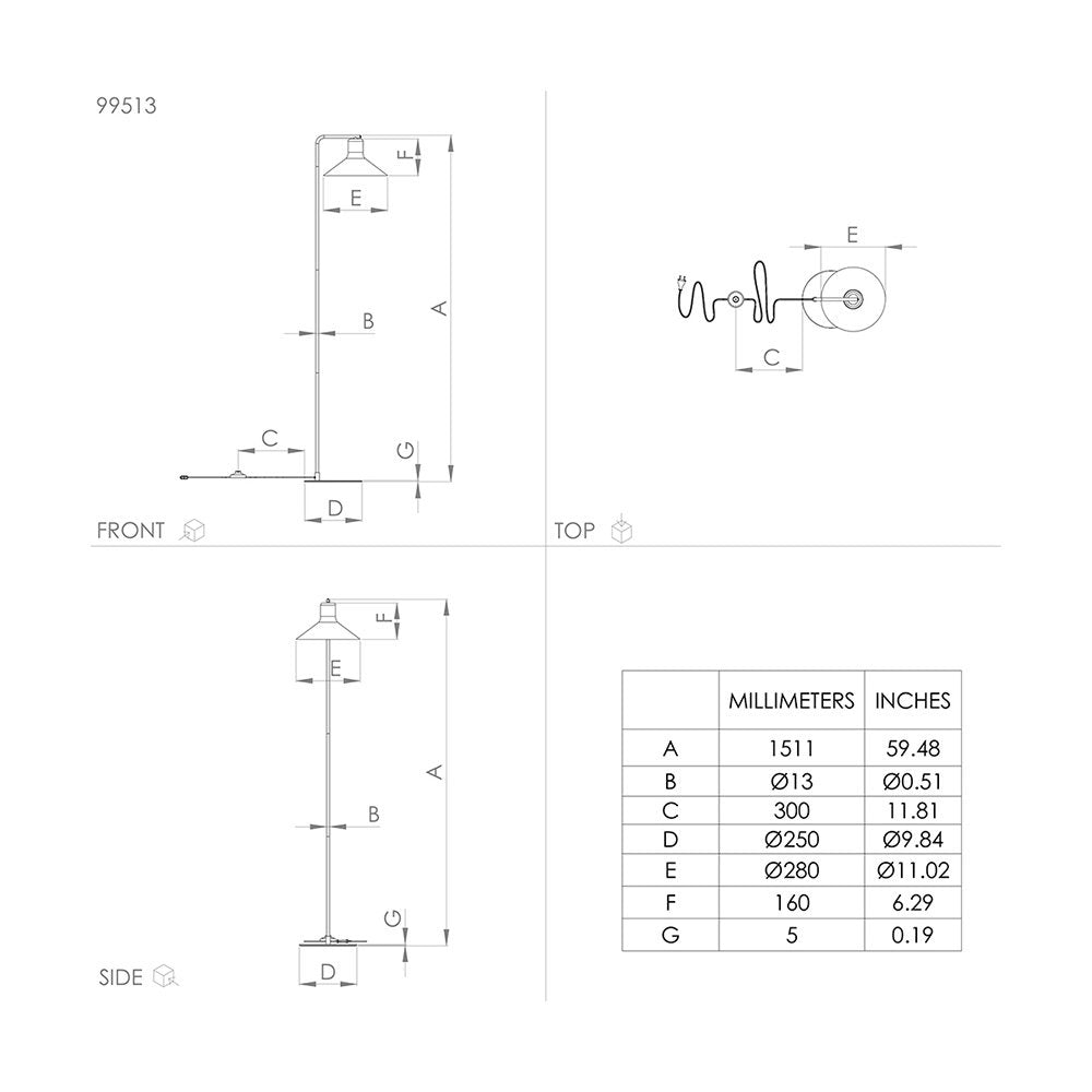 Piantana Industrial Abreosa 1 Luce Metallo Nero E Grigio