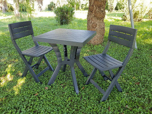 set duetto resinatavolo + 2 sedie antracite 99547