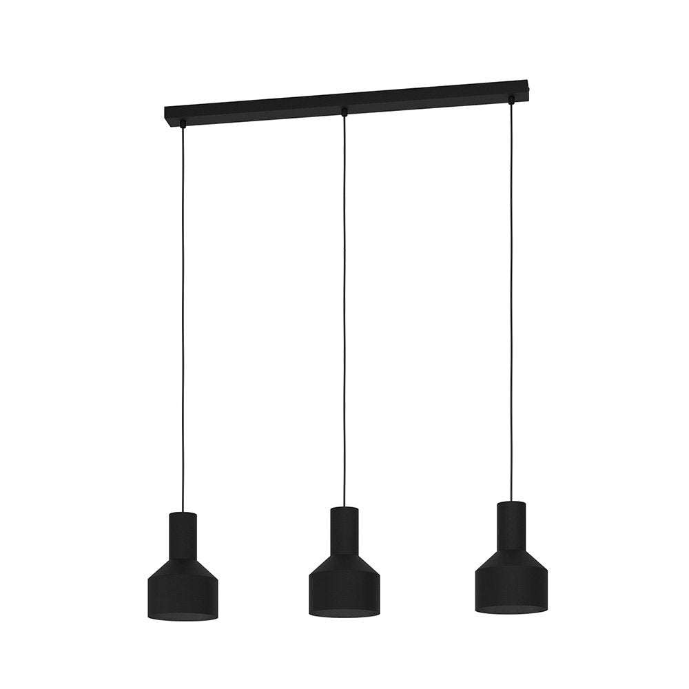 Lampadario Moderno Casibare 3 Luci Acciaio Nero