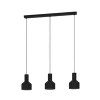 Lampadario Moderno Casibare 3 Luci Acciaio Nero