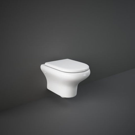 Vaso WC Sospeso Rak Compact Rimless In Ceramica Attacco 230 con Scarico a Parete Nessun Accessorio