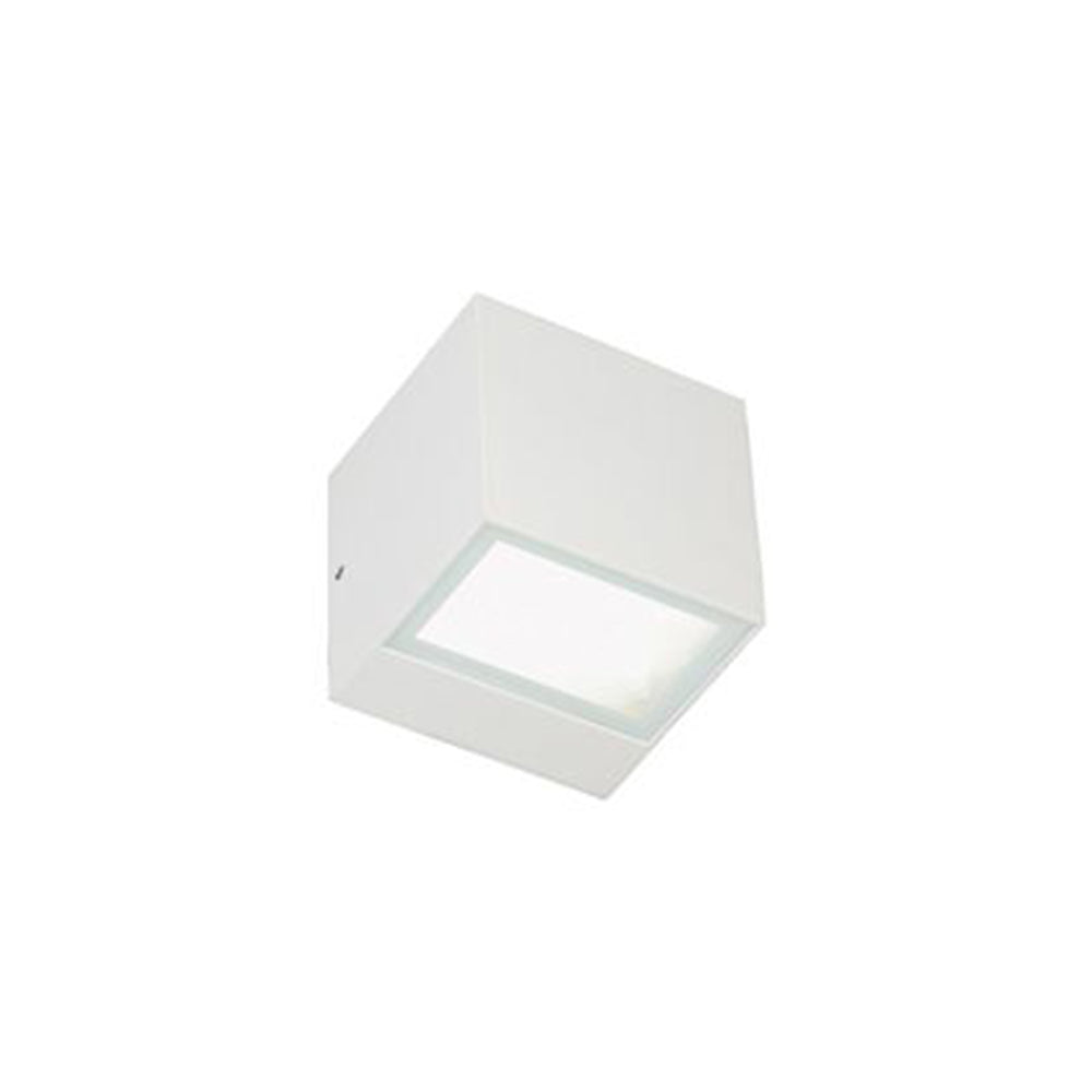 Applique Da Esterno Mini Biemissione Box Alluminio Bianco 5,5+5,5W Led 4000K