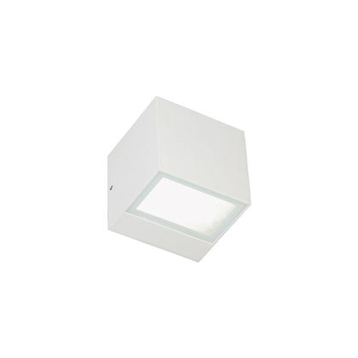 Applique Da Esterno Mini Biemissione Box Alluminio Bianco 5,5+5,5W Led 4000K