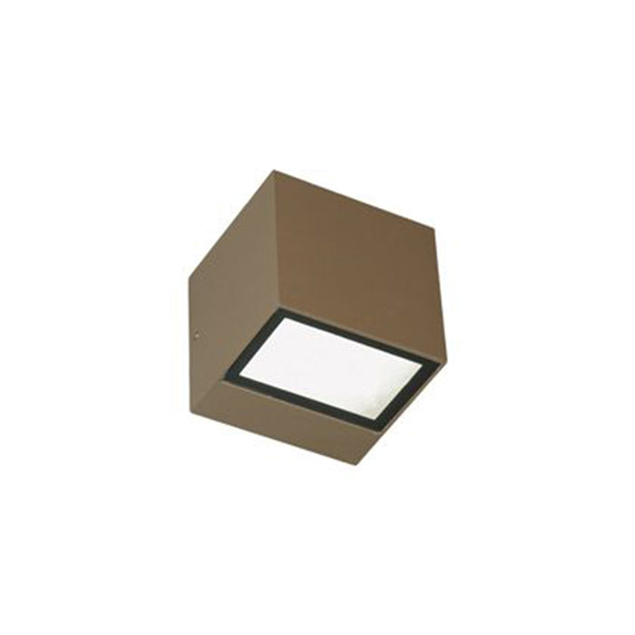 Applique Da Esterno Mini Biemissione Box Alluminio Caffè 5,5+5,5W Led 4000K