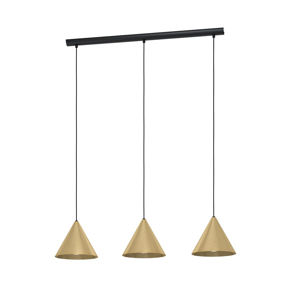 Lampadario Contemporaneo Narices 3 Luci Acciaio Nero