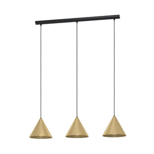 Lampadario Contemporaneo Narices 3 Luci Acciaio Nero