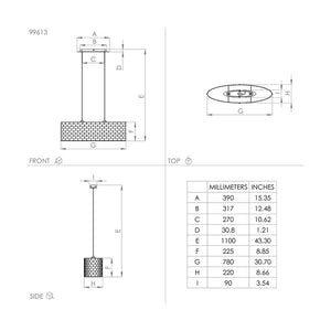 Lampadario Moderno Marasales 2 Luci Acciaio Nero