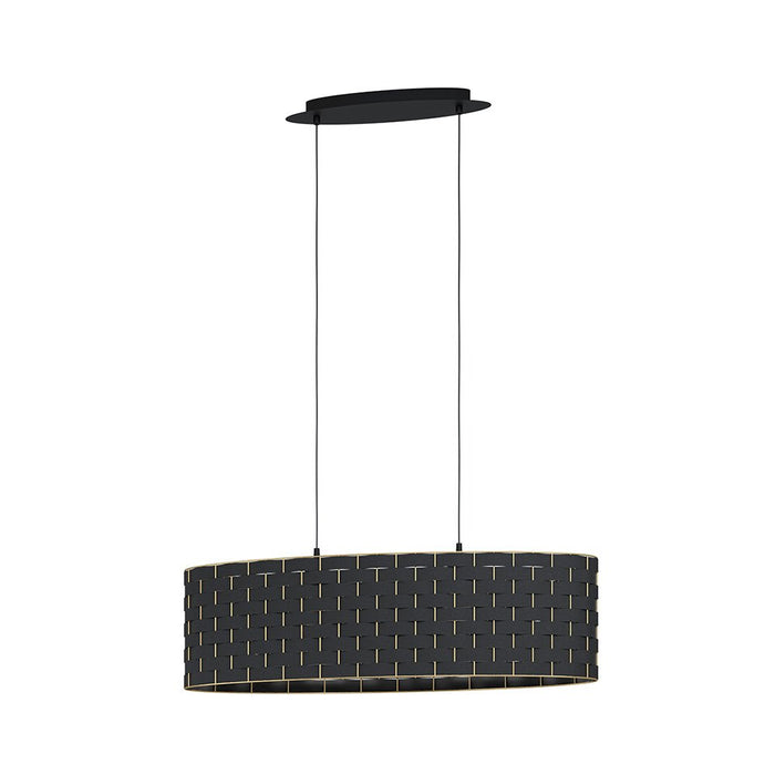 Lampadario Moderno Marasales 2 Luci Acciaio Nero