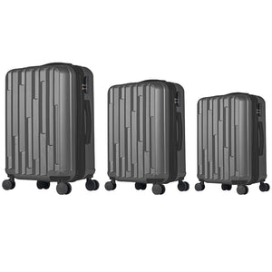 Set 3 Valigie Rigide New York con Ruote Easy Roll Trolley Bagaglio Viaggio Grigio