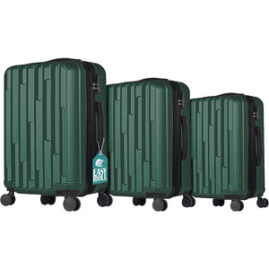 Set 3 Valigie Rigide New York con Ruote Easy Roll Trolley Bagaglio Viaggio Verde