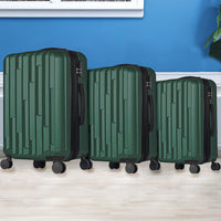 Set 3 Valigie Rigide New York con Ruote Easy Roll Trolley Bagaglio Viaggio Verde