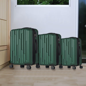 Set 3 Valigie Rigide New York con Ruote Easy Roll Trolley Bagaglio Viaggio Verde