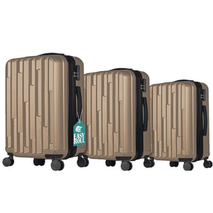 Set 3 Valigie Rigide New York con Ruote Easy Roll Trolley Bagaglio Viaggio Oro