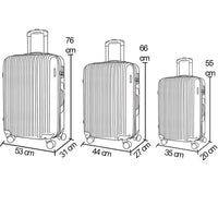 Set 3 Valigie Rigide Lugano con Ruote Easy Roll Trolley Bagaglio Viaggio Grigio