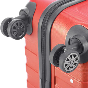 Set 3 Valigie Rigide Lugano con Ruote Easy Roll Trolley Bagaglio Viaggio Rosso