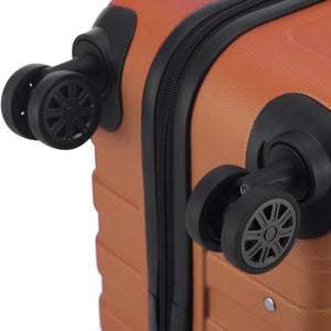 Set 3 Valigie Rigide Lugano Ruote Easy Roll Trolley Bagaglio Viaggio Arancione