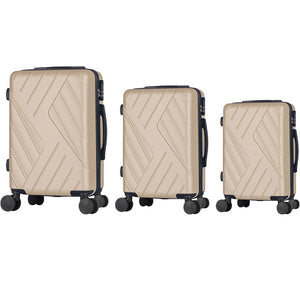 Set 3 Valigie Rigide Basilea con Ruote Easy Roll Trolley Bagaglio Viaggio Panna