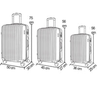 Set 3 Valigie Rigide Basilea con Ruote Easy Roll Trolley Bagaglio Viaggio Panna