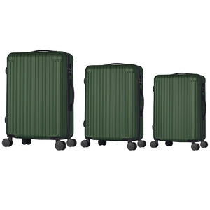 Set 3 Valigie Rigide Raito con Ruote Easy Roll Trolley Bagaglio Viaggio Verde