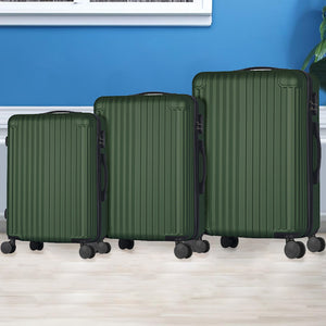 Set 3 Valigie Rigide Raito con Ruote Easy Roll Trolley Bagaglio Viaggio Verde