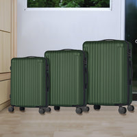 Set 3 Valigie Rigide Raito con Ruote Easy Roll Trolley Bagaglio Viaggio Verde