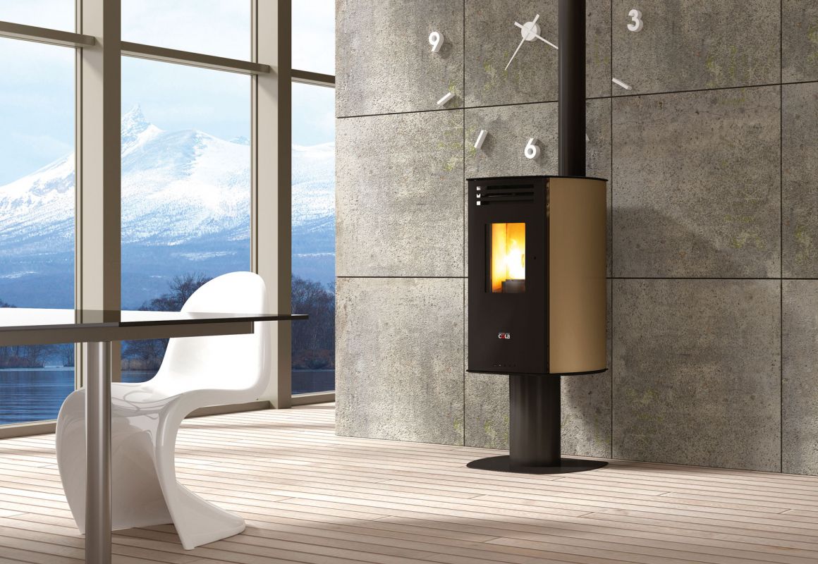 Stufa a Pellet Anselmo Cola mod. KLEAN 8,27 kW Wi-Fi vari colori disponibili - NOVITA' Nera