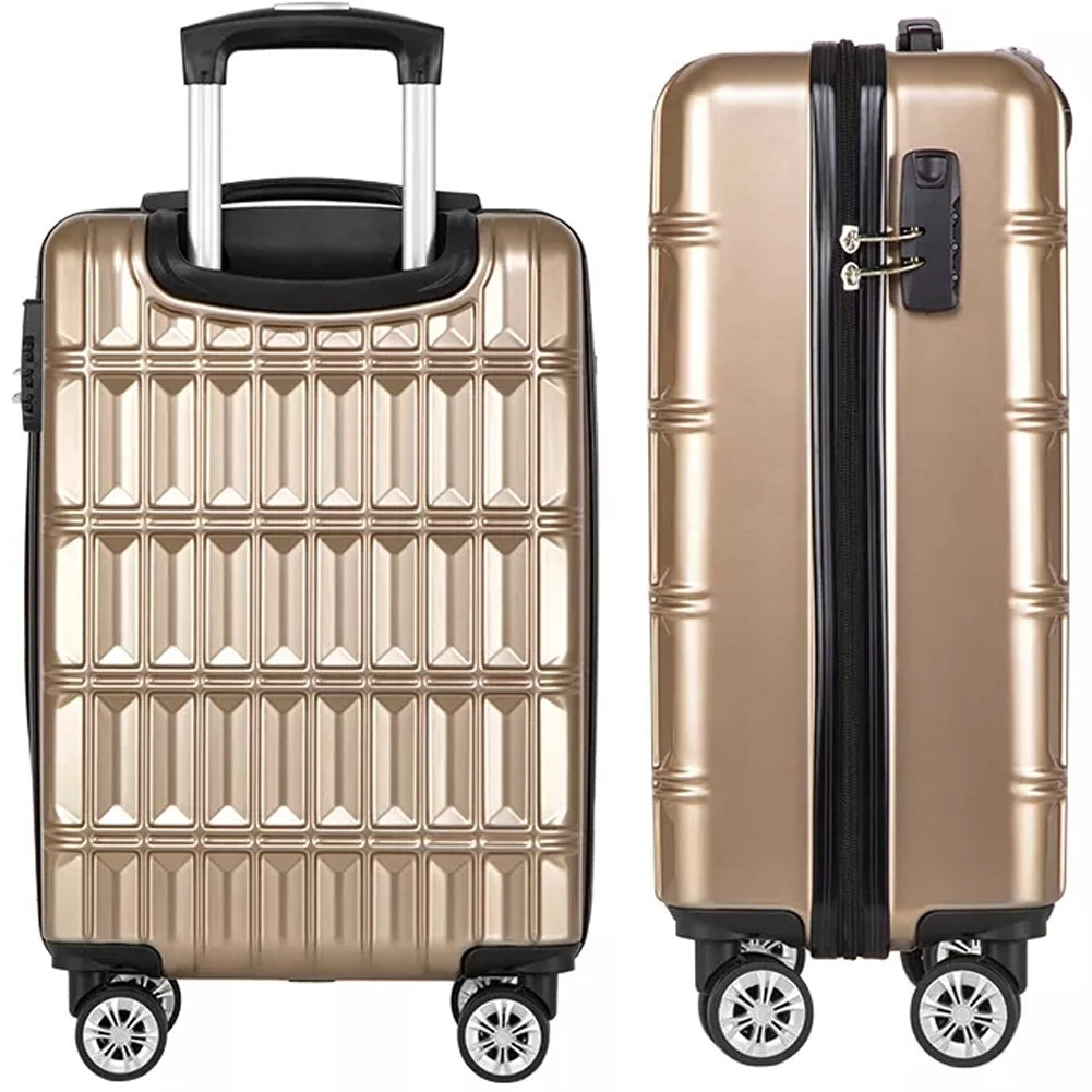 Set 3 Valigie Rigide Norvegia con Ruote Easy Roll Trolley Bagaglio Viaggio Oro